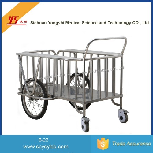 High Quality mobile Stainless Steel Hospital transport Delivery trolley cart for sale