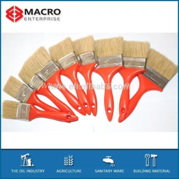 White Bristle Plain Wooden Handle Paint Brush