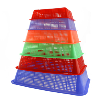 6 Sizes Rectangular Hollow Plastic Storage Baskets PE HDPE Material for Groceries
