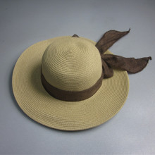 High Quality Ladies Paper Straw Hat With Bow tie