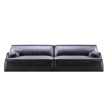 Sofá negro de cuero moderno