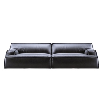 Sofá negro de cuero moderno