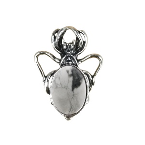 Howlite 13X18mm Cabs Antique Silver Alloy Spider Pendant for DIY Making Jewelry