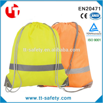 Bright High Visibility Reflective Drawstring Rucksack For Cycling/Hiking/Travelling