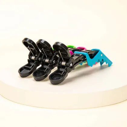 Custom Salon Women's Styling Sectioning Alligator Hair Clips - Non-Slip Plastic Hairstylist Clips