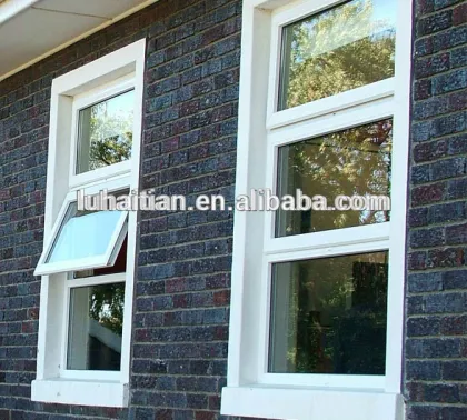 Soundproof window grill design upvc awning window