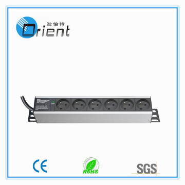 French type 6ways PDU socket with current ad voltage dual digital display for cabinet (power distribution unit)