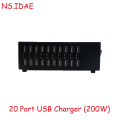 Estación de cargador USB de 20 puertos 200W