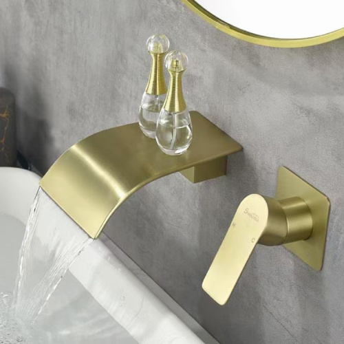 Messing Wasserfall Waschbecken Badezimmer Wasserhahn UPC Gold Taps