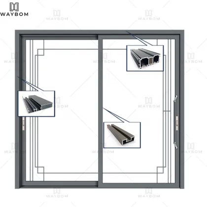 Aluminium Wood Color Door Frames & Telescopic Sliding Doors and Windows