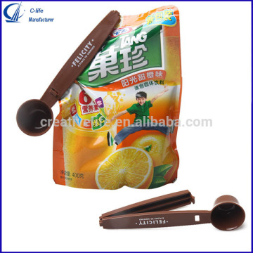 Hot Selling Plastic Food Bag Sealing Clips with Powder Spoon