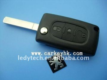 High quality Peugeot remote key, 307 3 buttons remote car key with light button