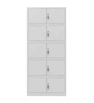 Steel Filing Cabinet with Lock, 5-Section Office Storage Solution