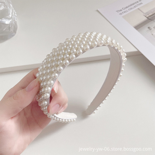 Wholesale Bulk New Fashion Hair Hoop Jewelry - Shiny Bridal Wide Pearl Headbands