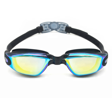 Comfortable Silicone Mirror Coated Anti-Fog Swimming Goggles for Adults