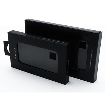 Black paper box with clear window