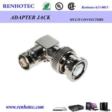 Right Angle RF Appliance BNC Male to Female Connector Adapter