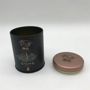 Cylinder Tin Box Tea Caddy
