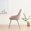 Silla de comedor de terciopelo moderno con patas de metal delgadas