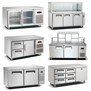 Smart Commercial Refrigerated Workbench: UnderCounter Freezer and Prep Table avec un réfrigérateur de tiroir