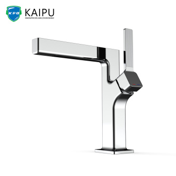 Waterfall spout bathroom faucet