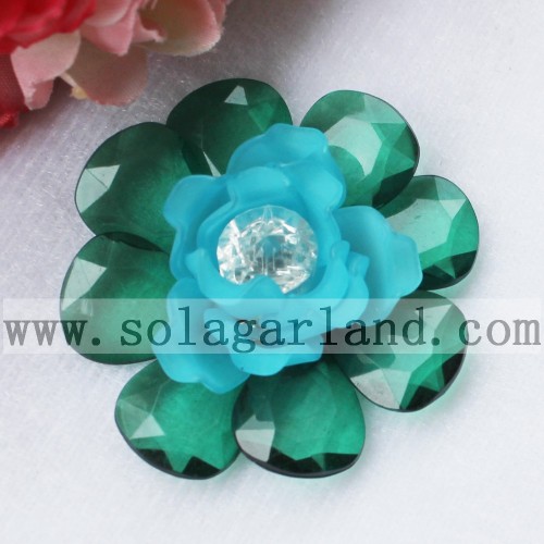 53MM Acrylic Bead Artificial Flowers With Diamond Center
