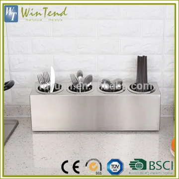 Cutlery holder 4 compartment stainless steel kitchen utensil holder for Restaurant