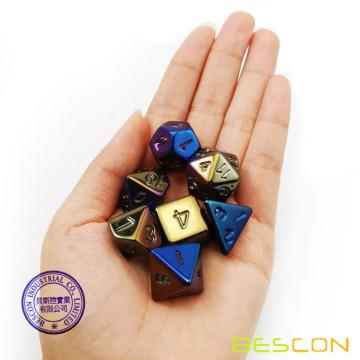 Bescon Unpainted Raw Plating Polyhedral Dice Set of Dark Pop, RPG Dice Set of 7