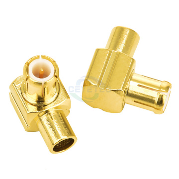 MCX Male Right Angle Gold Plated Crimp RG402 Cable MCX Plug" 

However, for better SEO and readability, you might consider:

"MCX Male Right Angle Gold Plated RG402 Cable Plug