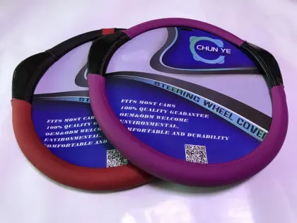 Purple steering wheel cover