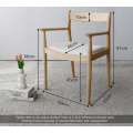 Silla de comedor con reposabrazos en madera de fresno y nogal