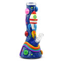 Space rocket luminous Glass Beaker Bong