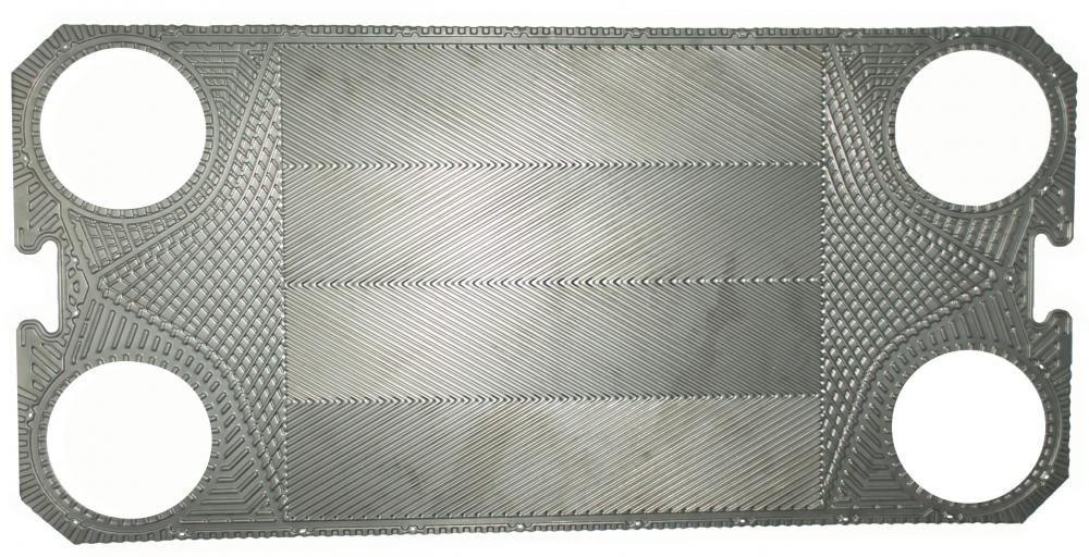 Titanium low-theta plate for heat exchanger S65