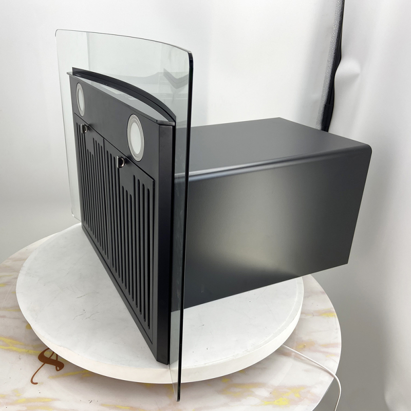 Black Painting 3 Speeds Electric Touch  Control Cooker Hood Wall Mounted Smoke Grease Extractors Cooker Hoods