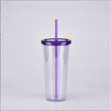 Thé de 24oz en plastique en plastique écologique en plastique double mur en plastique