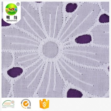 cotton twill fabric 100% cotton eyelet embroidery fabric