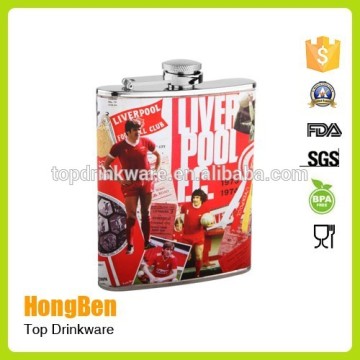 6oz metal stainless steel printing decal hip flask