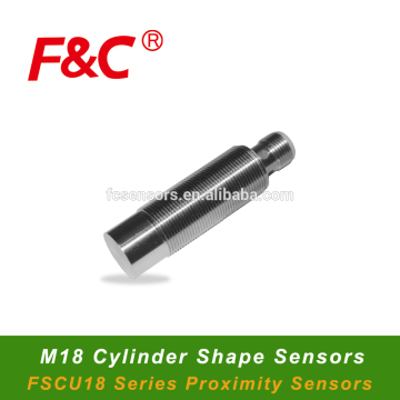 FSCU1805 series M18 3-Pins Inductive Proximity Sensors, Connector Type, Sensing Part Is Made of Metal, Full Metal Housing.