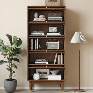 Nordic Bookcase with Light Glass Door