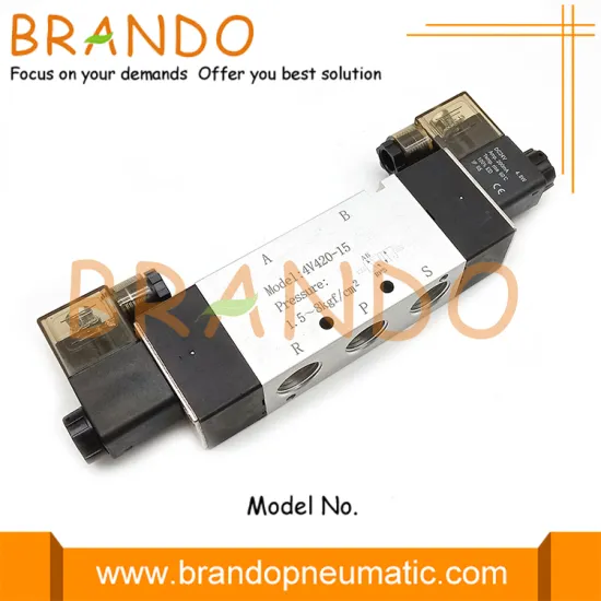 4V420-15 1/2'' DIN Connector Double Solenoid Pneumatic Valve