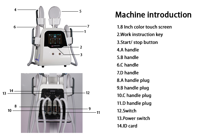 4 handpieces EMS electromagnetic