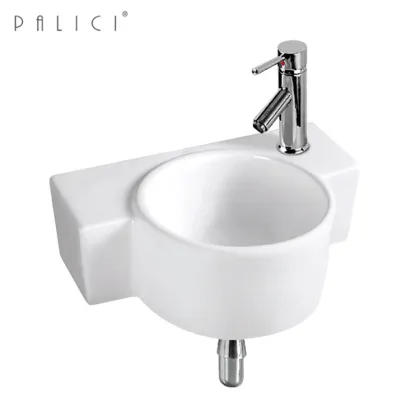 Glossy Glazed Ceramic Wall Hanging Bathroom Washbasin