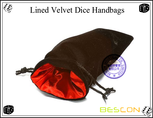 Lined Velvet Dice Handbags