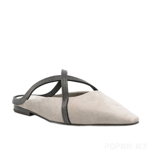 Women's Stylish Flat Sandals with Crystal Toe Loops