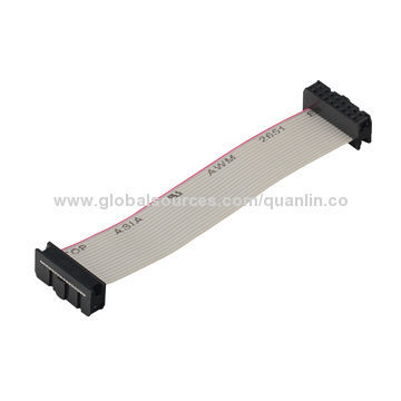 IDC 2.54mm pitch/UL 2651 28AWG grey flat cable assembly, RoHS Directive-compliant
