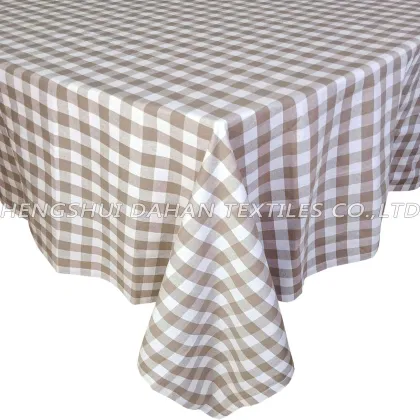 100% cotton grid table cloth-oblong