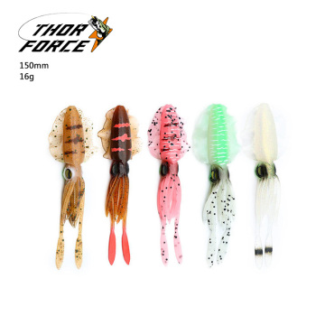 16g 150mm Long Tail Soft Lead Octopus Fishing Lure with Sinker and Hooks