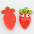 100 stks / zak Wortel Cartoon Vorm Hars Cabochon DIY Ambachten Decor Kralen Bedels Fruit Ornamenten Kralen Slime