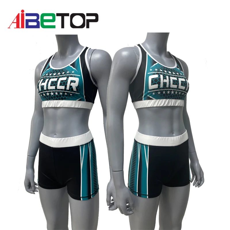 Hot selling woman girl backless team dance performance training dancewear cheerleading practice uniform4