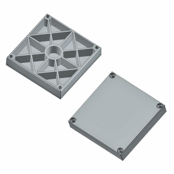 Hộp nhựa 100X100 X 21mm với 4 lỗ ABS